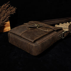 Small Leather Mens SIDE BAGs COURIER BAGs Messenger Bag Shoulder Bag for Men - iwalletsmen