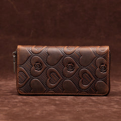 Brown Mens Leather Cards Long Wallets Lot of Cards Zipper Long Wallet Cards Wallet for Men - iwalletsmen