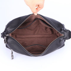 Inside of mens leather toiletry bag