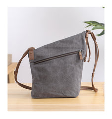 Canvas Mens Womens Casual Gray 12‘’ Courier Bag Side Bag Messenger Bag for Men - iwalletsmen