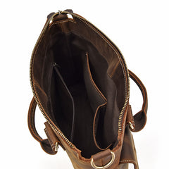 Brown Leather Mens Vintage Work Bag Handbag Briefcase Shoulder Bags Business Bags For Men - iwalletsmen