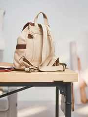 Canvas Leather Mens Womens Backpack Travel Backpack Blue Satchel Rucksack Canvas School Backpack for Men Women - iwalletsmen