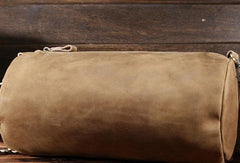 Cool Leather Mens Barrel Shoulder Bag Crossbody Bag Travel Bags For Men - iwalletsmen