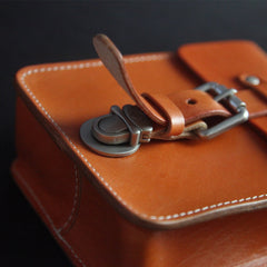 Handmade Black Brown Leather Mens Waist Bag Belt Pouch Phone Hip Bag For Men - iwalletsmen