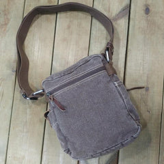 Canvas Black Mens 8 inches Small Vertical Postman Bag Canvas Messenger Bags Courier Bag For Men - iwalletsmen