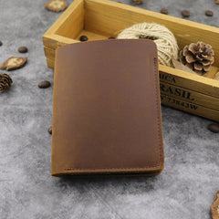 Cool Leather Mens Small Vertical Bifold Wallet billfold Wallet Horizontal Front Pocket Wallets for Men - iwalletsmen