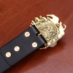 Handmade Genuine Custom Cool Leather Mens Leather Men Black Belt for Men