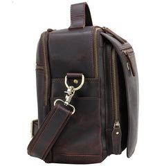 Black Coffee Fashion Leather Mens Vintage Small Handbag Shoulder Bags Side Bag For Men - iwalletsmen
