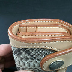 Handmade Leather Biker Wallet Mens Cool billfold Chain Wallet Trucker Wallet with Chain