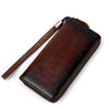 Handmade Leather Men's Zipper Long Wallet Clutch Wallet Wristlet Wallet For Men - iwalletsmen