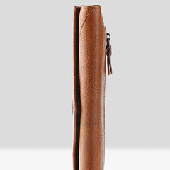 Handmade Leather Mens Cool Long Leather Wallet Bifold Envelope Clutch Wallet for Men - iwalletsmen