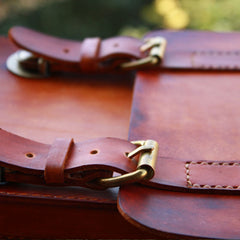 Handmade Leather Cool Mens Brown Briefcase Messenger Bag School Bag for men - iwalletsmen