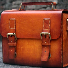 Cool Handmade Leather Mens Small Messenger Bag Camera Bag for men - iwalletsmen