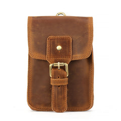 Vintage Brown Leather Men's Belt Pouch Cell Phone Holster Belt Bag For Men - iwalletsmen