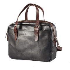 Fashion Leather Mens Cool Black Business Bag 13'' Messenger Bag Briefcase Brown Work Bag Laptop Bag for men - iwalletsmen