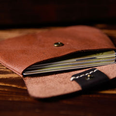 Handmade Mens Cool billfold Leather Wallet Men Small Coin Slim Wallets Bifold for Men