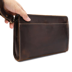 Cool Leather Mens Clutch Bag Wristlet Bag Clutch Wallet Business Clutch for Men - iwalletsmen