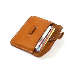 Handmade Leather Mens Card Wallets Front Pocket Wallet Small Change Wallets for Men - iwalletsmen
