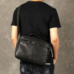 Genuine Leather Mens Cool Messenger Bag Briefcase Work Bag Business Bag for men