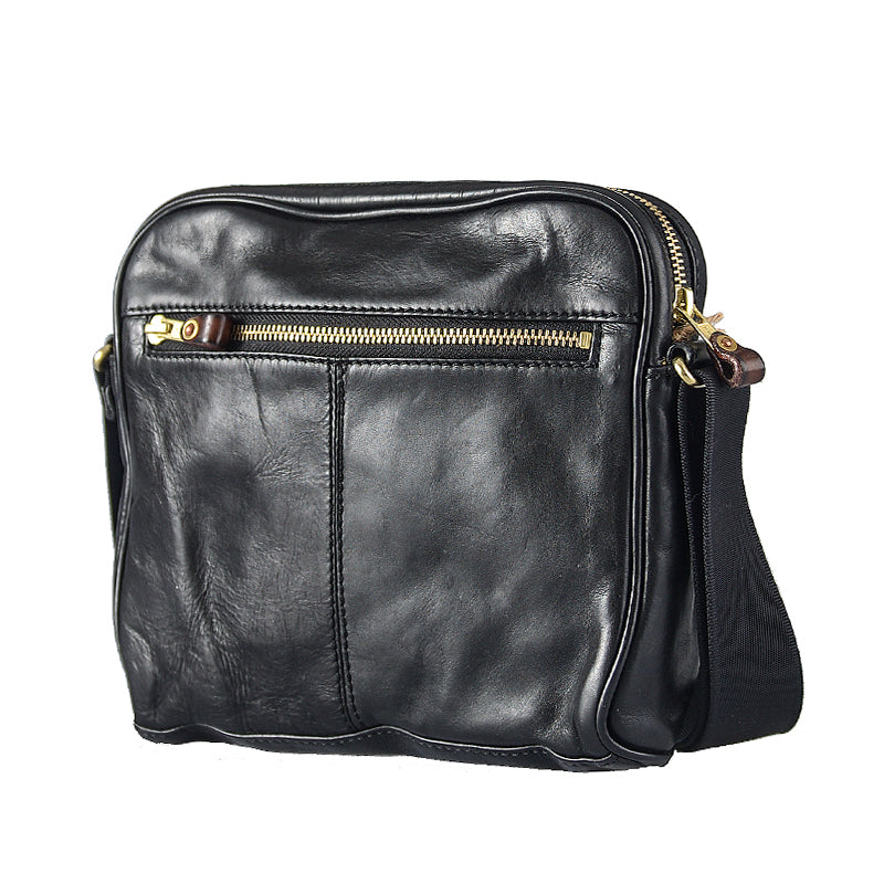Fashion Black Leather Men Small Vertical Messenger Bag Side Bag Brown Courier Bag For Men - iwalletsmen