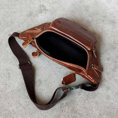 Casual Black MENS LEATHER FANNY PACK FOR MEN Cool BUMBAG Brown WAIST BAGS For Men - iwalletsmen