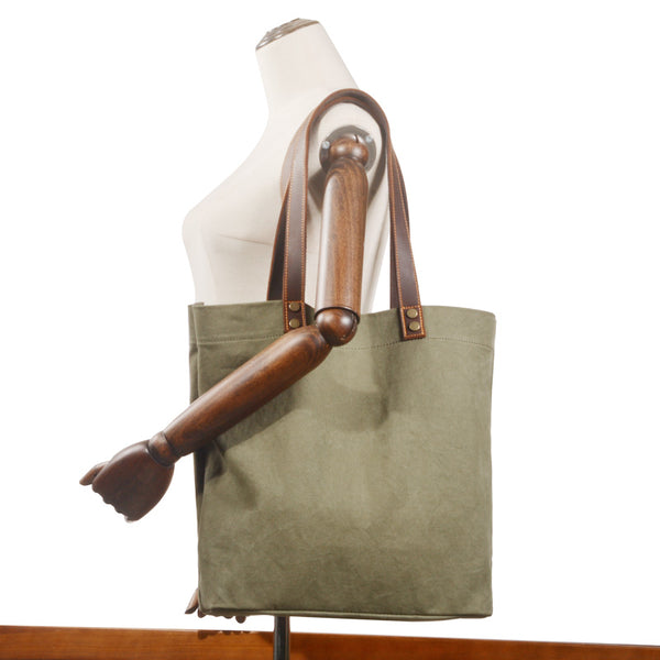 Green Large Canvas Womens Mens Tote Bag Shoulder Bag Tote Purse For Women - iwalletsmen