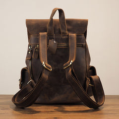 Vintage Mens Leather Small Backpack Travel Backpack Leather School Backpacks for Men - iwalletsmen