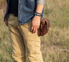 Cool Leather Men's Cell Phone Holster Belt Pouch Belt Bag Waist Bag For Men - iwalletsmen