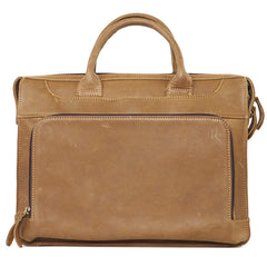 Vintage Black Mens Leather Briefcases Work Handbag Black 14'' Computer Briefcases For Men - iwalletsmen