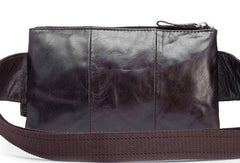 GENUINE LEATHER MENS SMALL WAIST BAG HIP PACK BELT BAGs FANNY PACK BUMBAG FOR MEN - iwalletsmen