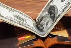 Handmade Genuine Leather Wallet billfold Leather Wallet Slim Bifold Wallet Bag For Mens - iwalletsmen