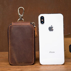 Brown Leather Mens Small Car Key Wallet Key Holders Car Key Holder For Men - iwalletsmen