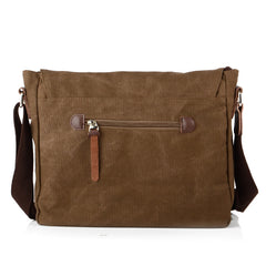 Cool Canvas Leather Mens Small Black Side Bag Messenger Bag Shoulder Bag For Men - iwalletsmen