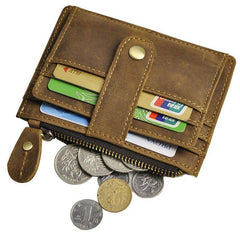 Vintage Leather Mens Front Pocket Wallet Slim Wallet for Men - iwalletsmen