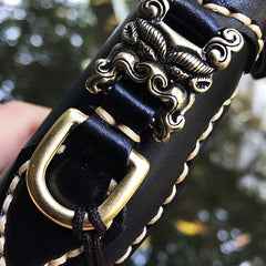 Handmade Leather Mens Chain Biker Wallet Cool Leather Wallet Long Clutch Wallets for Men