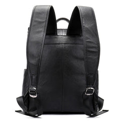 Cool Leather Mens Black Backpack for School Backpacks Travel Backpacks For Men - iwalletsmen