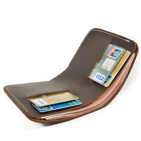 Cool Handmade Leather Mens Brown Bifold billfold Wallet Small Wallet  for Men - iwalletsmen