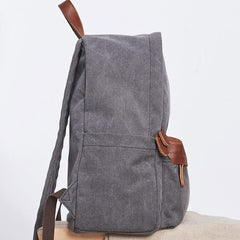 Cool Canvas Gray Mens Backpack Canvas Travel Bag Canvas School Bag for Men - iwalletsmen