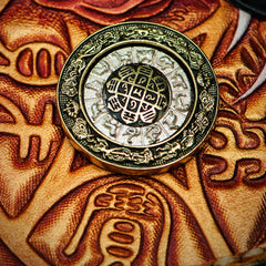 Handmade Leather Tooled Carp Mens Chain Biker Wallet Cool Leather Wallet Long Phone Wallets for Men