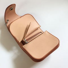 Handmade Leather Biker Wallet Mens Cool billfold Chain Wallet Trucker Wallet with Chain