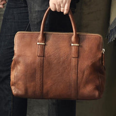 Genuine Leather Mens Cool Messenger Bag Briefcase Work Bag Business Bag for men
