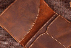 Handmade Genuine Leather Slim Wallet Bifold Long Wallet Passport Purse Bag For Mens - iwalletsmen
