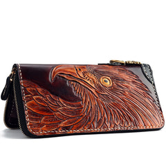 Handmade Leather Eagle Mens Chain Biker Wallet Cool Leather Wallet With Chain Wallets for Men