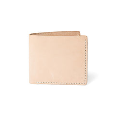Handmade Beige Leather Mens billfold Wallet Bifold Front Pocket Small Wallet For Men - iwalletsmen