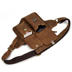 Cool LEATHER MENS FANNY PACK FOR MEN BUMBAG  CELL PHONE HOLSTER WAIST BAG for Men - iwalletsmen
