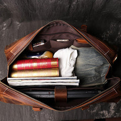 Cool Leather Men Large Brown Overnight Bag Travel Bag Weekender Bag For Men - iwalletsmen