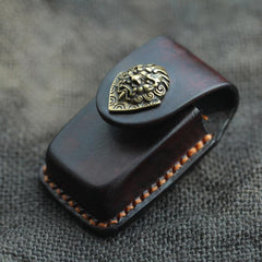 Cool Handmade Leather Mens Cartier Lighter Case Lighter Holder with Belt Loop For Men - iwalletsmen