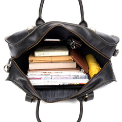 Cool Leather Mens Weekender Bag Shoulder Travel Bag Duffle Bag Coffee luggage Bag for Men - iwalletsmen