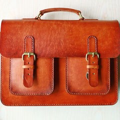 Cool Handmade Leather Mens Messenger Bag Briefcase School Bag for men - iwalletsmen