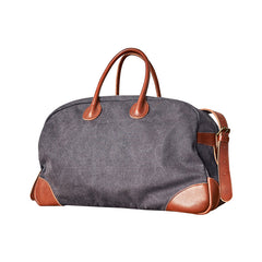 Vintage Mens Green Leather Canvas Large Weekender Bag Canvas Travel Shoulder Bag Large Duffle Bags for Men - iwalletsmen